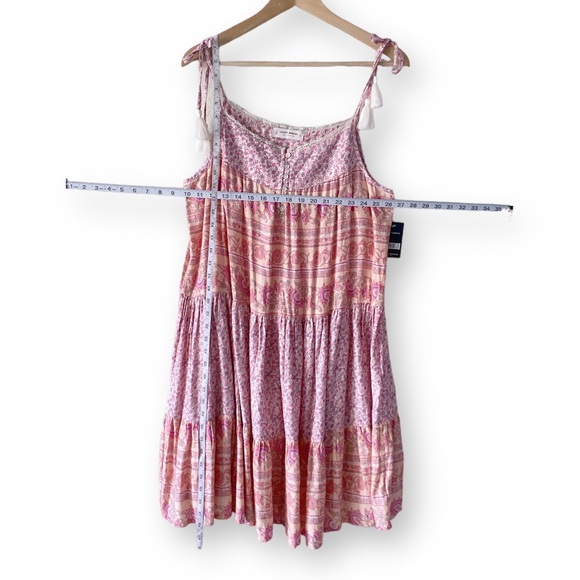 Lucky Brand Boho Midi Dress Woman’s Size Mixed Floral Print Pink Lavender NWT - Picture 13 of 14